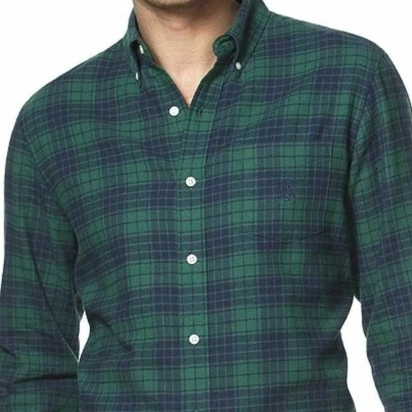 CHAPS Ralph Lauren Brushed Flannel Classic Fit Button Down Shirt Size Medium - Picture 2 of 8